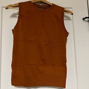 Banana Republic Cotton Tank Top Women Size XS Burnt orange round neck Sleeveless